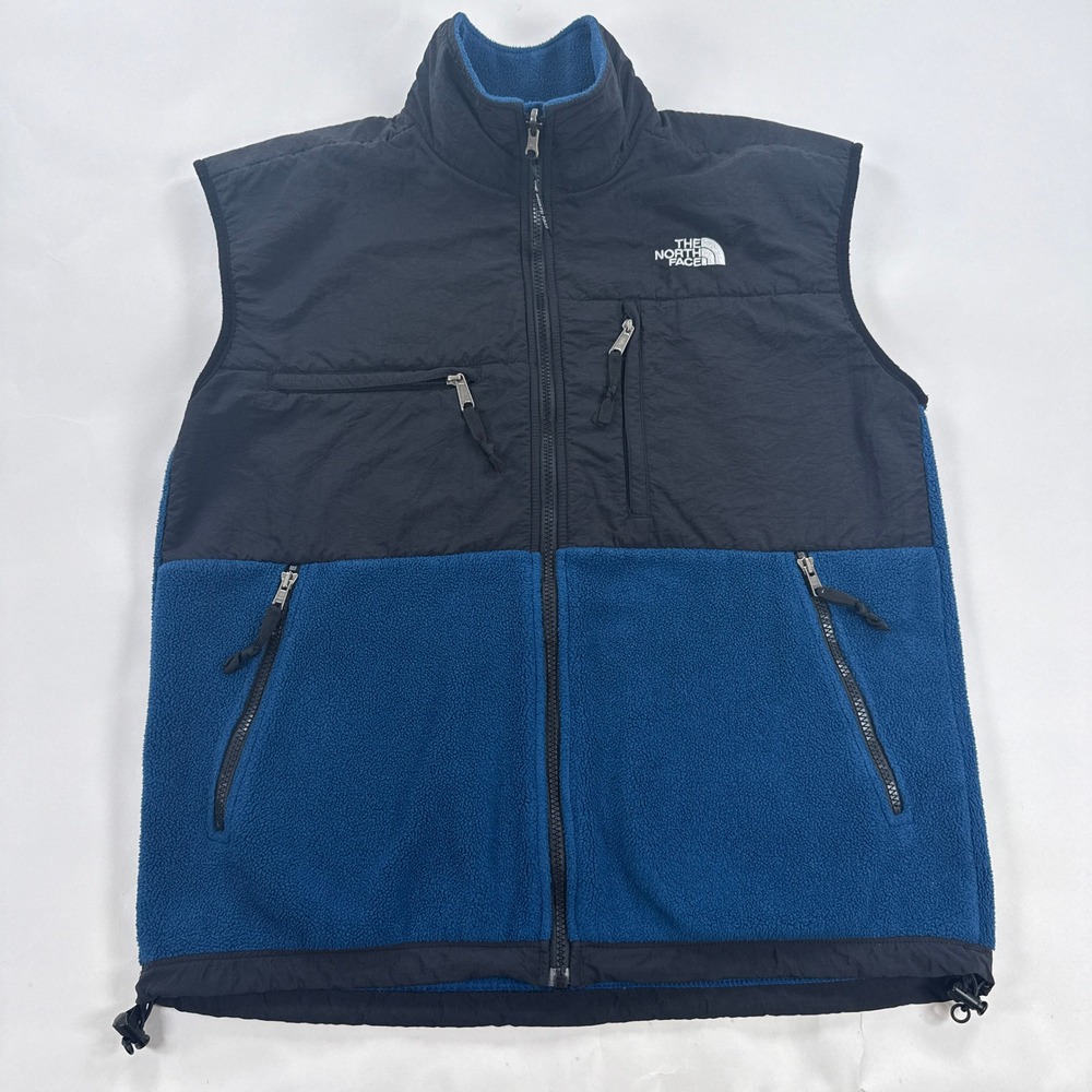 The North Face Denali Fleece Vest Mens Medium Blue Black Full Zip Gorpcore Gilet